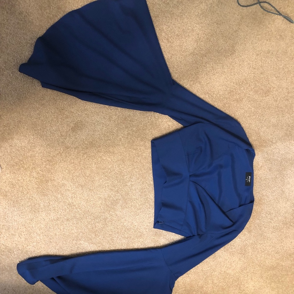 Nasty gal blue crop top
